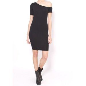 JET John Eshaya Short Sleeve One Shoulder Mini Dress Black Size Small NWT